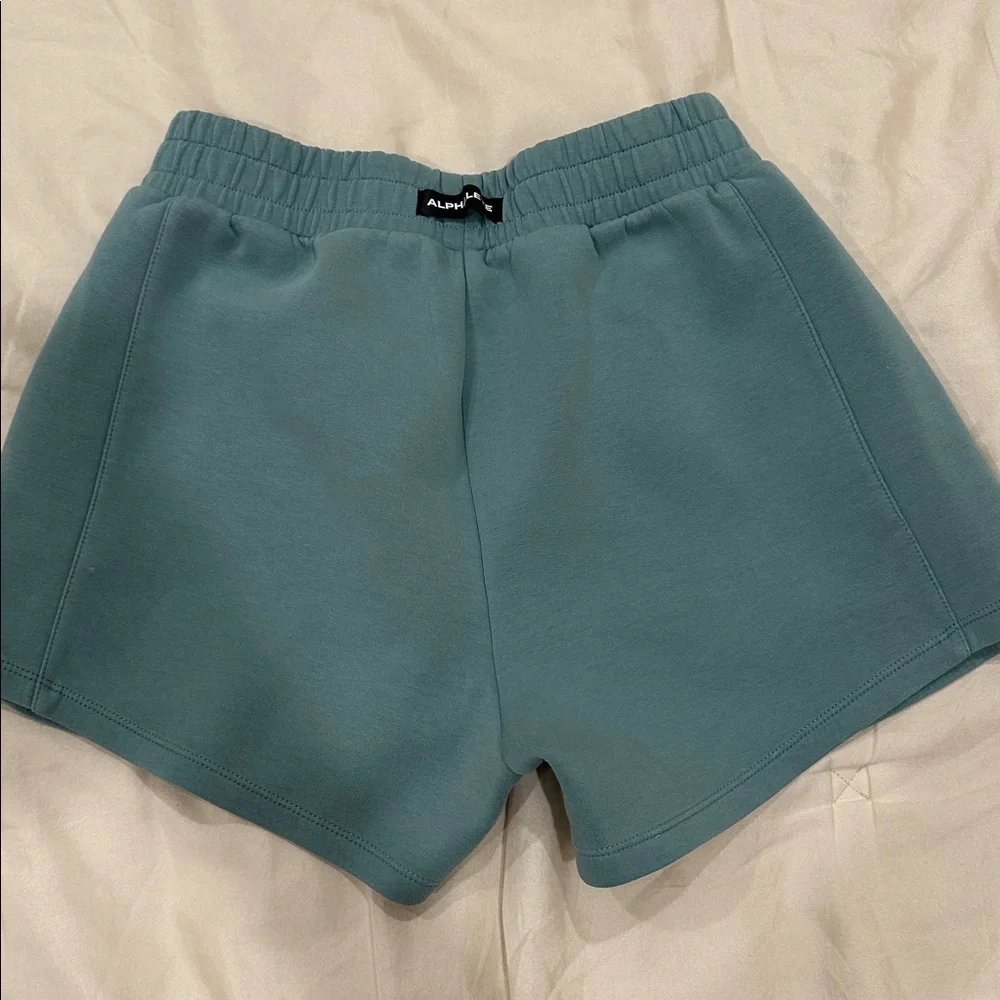 Alphalete Light Aqua Blue Casual High-Rise Shorts (M) - Picture 3 of 6